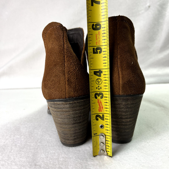 Steve Madden Booties Womens 10M Adelphie V Cut Western Booties Brown Suede - Picture 4 of 11